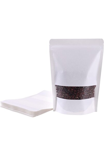 Red Dot Gift أكياس ورق كرافت بيضاء غير لامعة مع نافذة من ريدوت جيفت، 50 قطعة ...