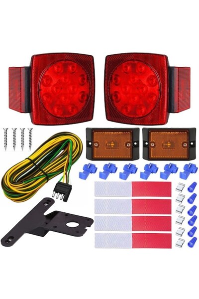 LET Set complet de stopuri și semnalizatoare LED pentru remorcă/platformă, 12V, impermeabile, cu cablaj și...