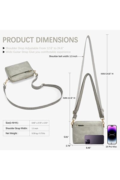 BOSTANTEN Small Crossbody Purse for Women Triple Zip Cell Phone Leather Handbag with Colored Shoulde