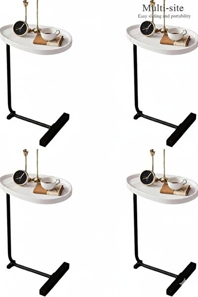 NZONE STORE طاولة قهوة من نزون، طاولة جانبية على شكل حرف C للاريكة والمساحات الصغيرة الحديثة : 4 طاولات