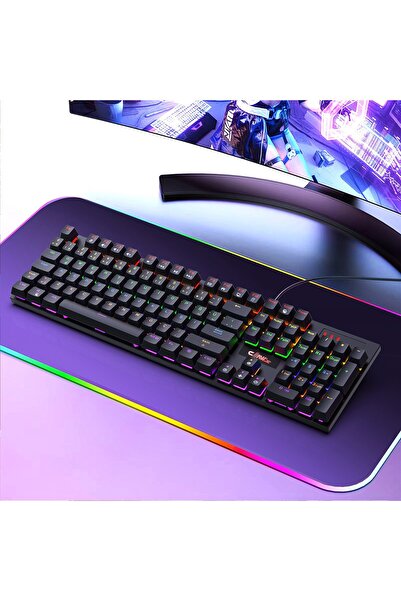 Claw's Rapidfire Red Switch Mekanik & Rainbow RGB Aydınlatma 105 Tuşlu Mekanik Klavye - Siyah