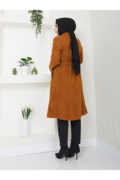 Rema Standard Sleeve with Pocket Detail Without Lining, 110 cm Length, Cashmere Coat