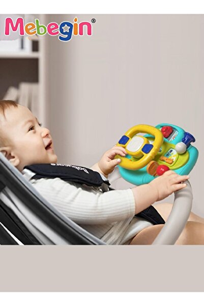 MEBEGIN ألعاب عجلة القيادة مع الموسيقى والضوء للأولاد والبنات الصغار، سيارة أ...