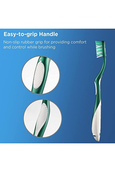 AZONEE Firm Toothbrushes for Adults, Cross Hard Bristles, 6 Count