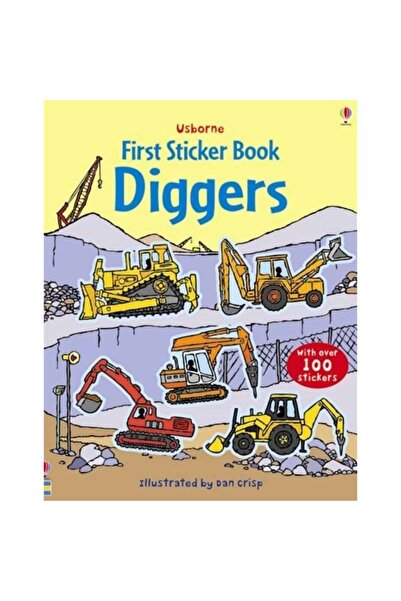 Usborne Carte cu abțibilduri, DIGGERS STICKER BOOK, Usborne, + 3 ani