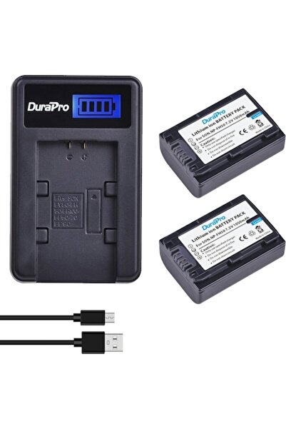 Durapro Set of 2 NP-FH50 1050 mAh batteries with LCD USB charger for Sony NP-FH series