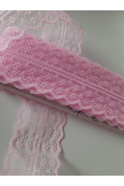 ksndizayn DANTELLİ GÜPÜR PEMBE RENKTE ENİ 4 CM