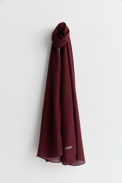 Nihan Desenli Viskon İpek Şal Bordo