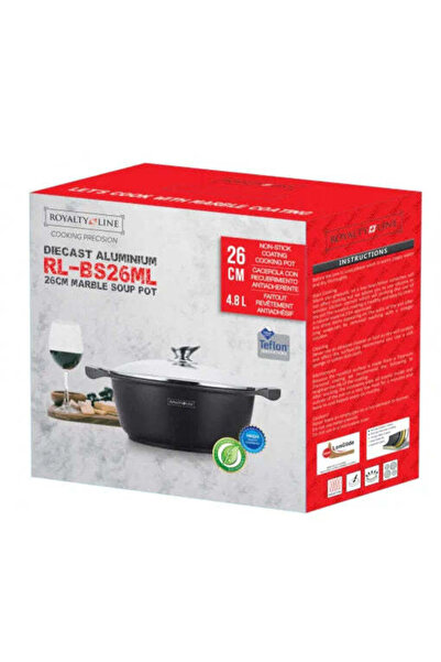 dealshopromania Cratiță de 4,8 litri cu înveliș de marmură și capac de sticlă...