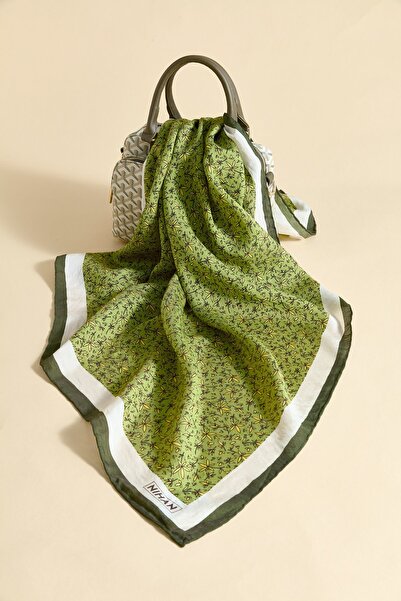 Nihan Viskon Dijital Desenli Eşarp Yeşil - 79049