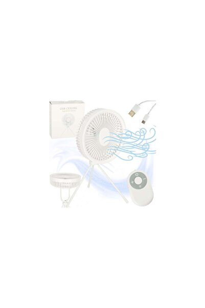 Three top online Desk fan wireless USB, remote control, LED light, 4 power levels, 18 cm, white