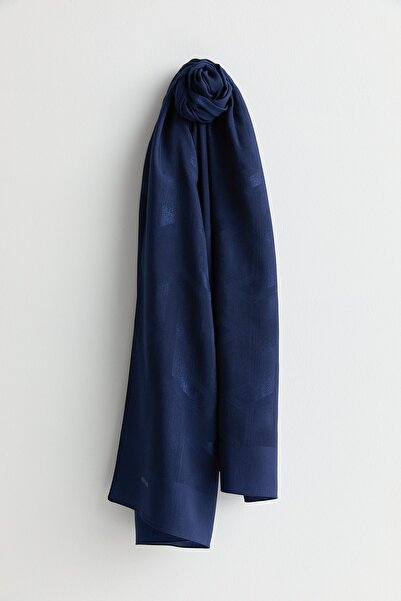 Nihan Desenli Pamuk Naia Lyocell Şal Lacivert