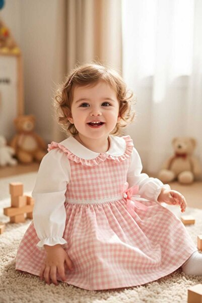 VİYOLİNA KARELİ AKSESUARLI ELBİSE