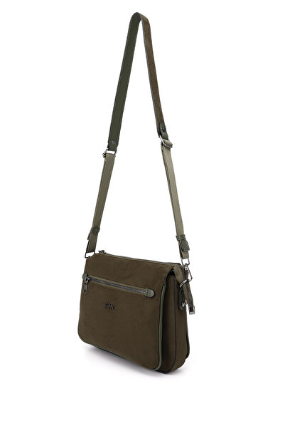 GÖNDERİ(R) Women's Khaki Suede Long Strap Shoulder Bag