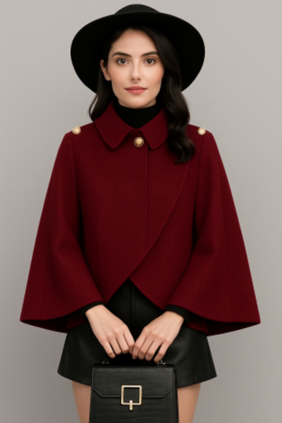 OEMN Women's short elegant jacket with lapels and buttons – universal S-L