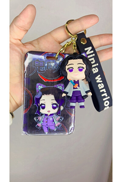 synshop Demon Slayer Shinobu Kocho Anime Silicone Keychain Card Holder Bag Charm Ornament Hospital School Gift