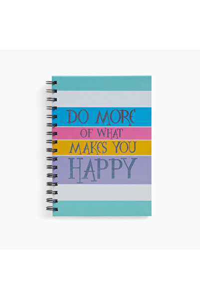 Lifestyle Slogan Print A5 Notebook with Spiral Binding - 80 Pages