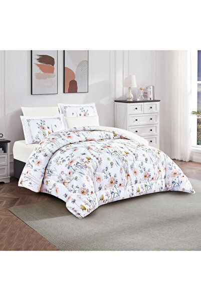 unique home collection طقم لحاف أوليفيا مطبوع من يونيك هوم، مكون من 4 قطع - 2...
