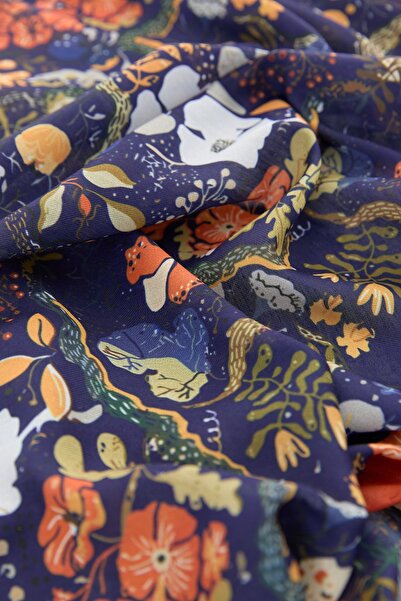 Nihan Desenli Soft Eşarp Kiremit