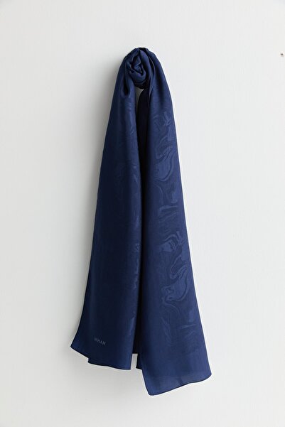 Nihan Natural Viskon Floş Şal Lacivert