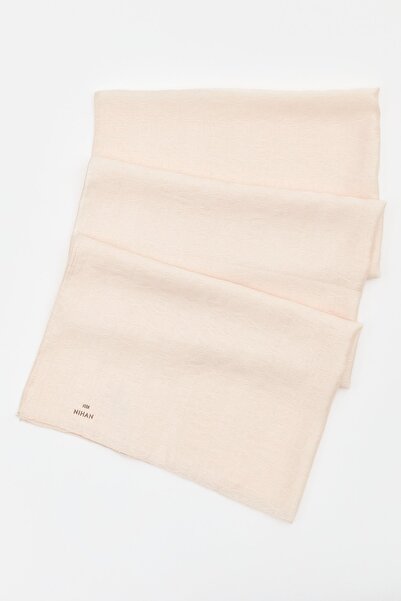 Nihan Kare Desen Stil Şal Pudra