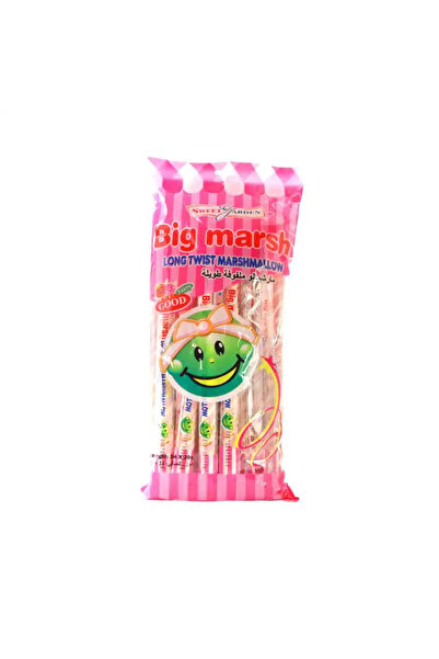 Sweet حلوى مارشميلو طويلة ملتوية من جاردن بيج مارش، عبوة من 24 قطعة × 20 جم عبوة من قطعتين