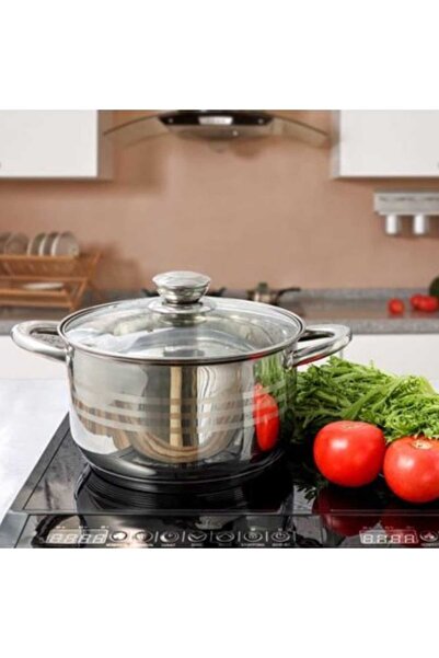 dealshopromania Cratiță din oțel inoxidabil de 2 litri cu capac de sticlă, fu...