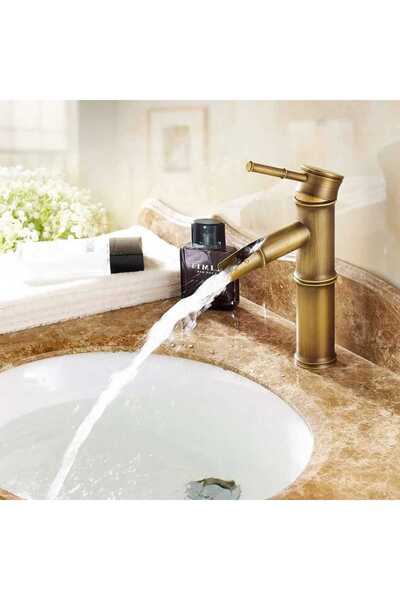 Trendy's Medium Height Basin Faucet – Bamboo Style, Antique Bronze