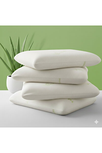 Opalin 4 ADET 1200 GRAM ALOE VERA VİSCO PARÇACIKLI YASTIK BOYUN DESTEKLİ YAST...