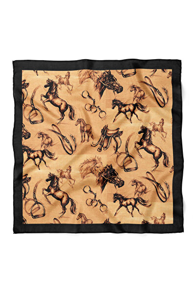nehir eşarp At Desen Fular Bandana 70x70 Cm