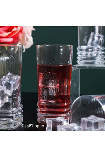 dealshopromania Set de 12 pahare din sticlă Lav Elegant 335 ml Eleganță și ve...