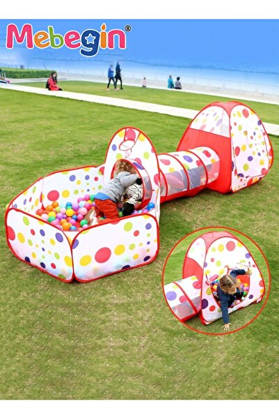 MEBEGIN 3 قطع من حفر الكرات للأطفال الصغار مع خيمة لعب ونفق للأطفال، بيت لعب ...