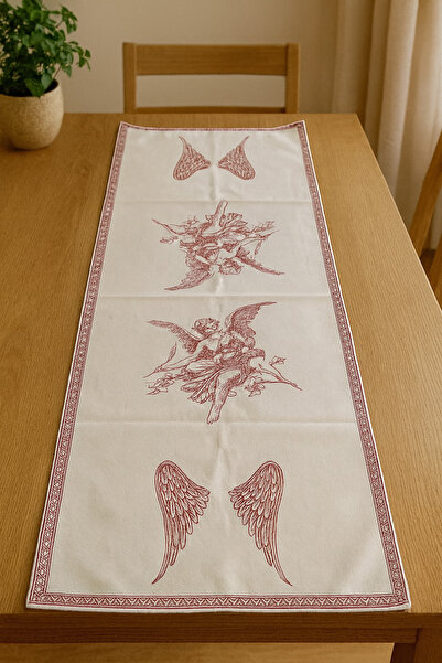 MODAFABRİK مفرش طاولة بنمط الملاك لعيد الميلاد