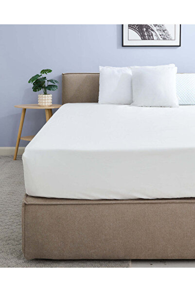 REDTAG White Fitted Sheet (Super King Size)