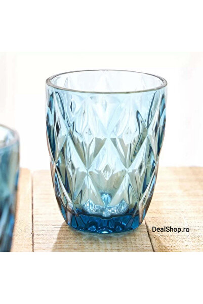 dealshopromania Set de 12 pahare de sticlă 300 ml terasă albastră Piscina eve...