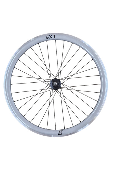 SXT Bicicletă fixie Roata Spate Single Speed ​​700-32H 40 mm argintie