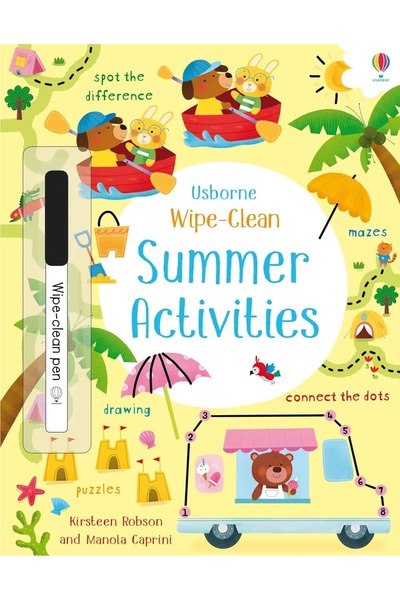 Usborne WIPE-CLEAN SUMMER ACTIVITIES book, Usborne, + 3 years