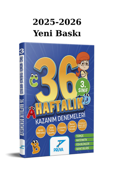Pruva Akademi Pruva 3.Sınıf 36 Haftalık Süreç Değerlendirme Denemeleri 2025/26 Yeni Baskı