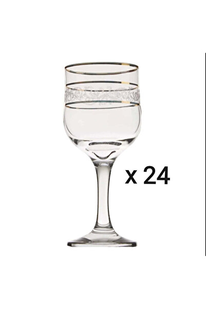 dealshopromania Set de 24 pahare cu picior Lav Adora Gold 240 ml Eleganță și ...