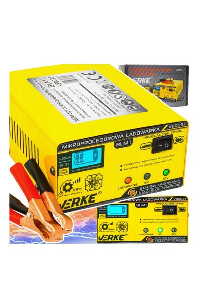 VERKE Redresor auto cu microprocesor, 6/12 V 15A, incarcare in 4 etape,
