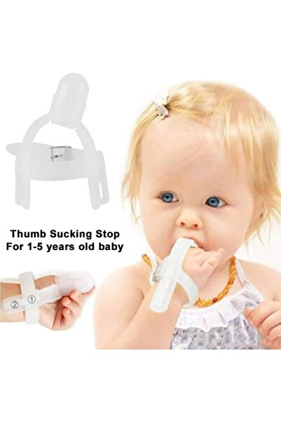 Generic X-Spring Adjustable Thumb Protector for Kids, Silicone Plug Ages 1-5, Transparent