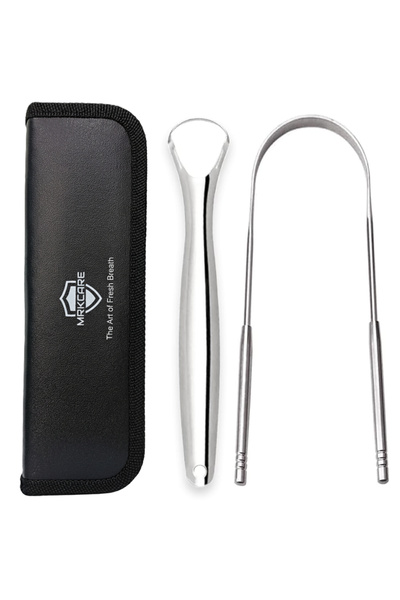 MRKCARE منظف لسان مُحسّن، مصنوع من الفولاذ المقاوم للصدأ بدرجة طبية بنسبة 100...