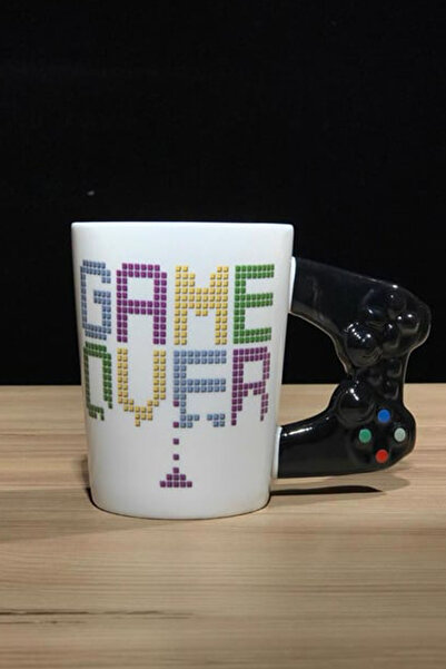 CİYU TİCARET Game Over Kupa Bardak Joystick Kulplu Seramik Hediyelik Kupa Bar...