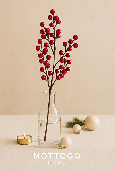 Mottogo Yapay Kokina Dalı – Yılbaşı Berry Dekor Çiçek – 1 Adet