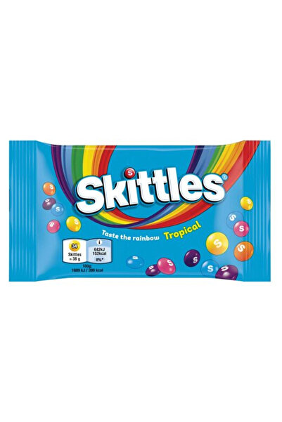 Skittles حلوى مطاطية مغلفة بنكهة استوائية - عبوة من قطعتين، 38 غرام