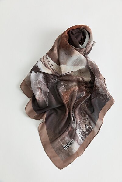 Nihan Floş Natural Fly Eşarp Kahve