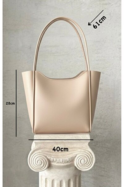 Madame Γυναικεία τσάντα χεριού και ώμου μεγάλου μεγέθους από τεχνητό δέρμα με λουράκι από βιζόν