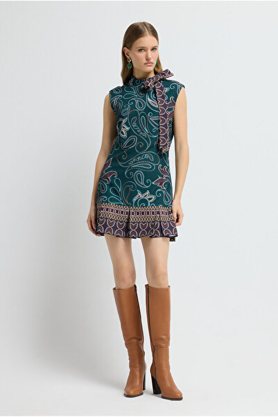 adL Desenli Mini Elbise