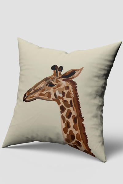 Bebemotto غطاء وسادة لغرفة الأطفال، تصميم استوائي، زرافة، مزدوج الجوانب، قماش...