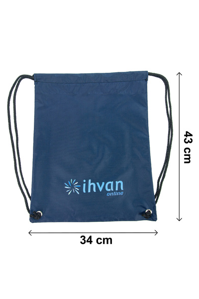 ihvan online Hajj Umrah Slipper Bag, Waterproof, Adjustable Drawstring Bag Backpack Navy Blue